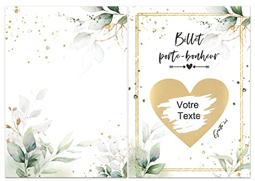 GEBETTER 6Pcs Carte Gratter avec Enveloppe Carte de Vœux Personnalisable Cadeau Surprise pour Invitation Annonce Grossesse Mariage Anniversaire
