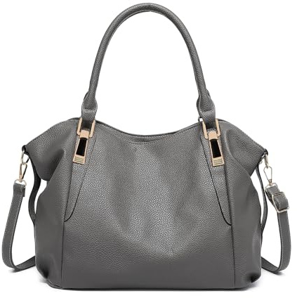 Miss Lulu Women's Tote Bag, Soft PU Leather Shoulder Bag, Fashion Large Handbag for Working Ladies, Simple Elegant for Office Travel School Library Shopping