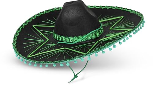 Dress Up America Sombrero De Sombrero Verde Para Adultos - Sombreros Mexicanos De Sombrero - Sombreros Tradicionales De Disfraces De La Fiesta