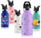 Vikaster Botella agua Acero Inoxidable, con Tapade Popote y asa, Botella Agua Niños, Sin BPA, 350ml, Botella Termica Reutilizable, para Adultos, Niños, Escuela, Ciclismo, Gym, Deportiva
