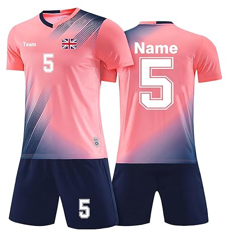 LAIFU Custom Football Kit Boys Girls Adult Personalised Football Shirt Short Set Men Women Football Jersey Pink