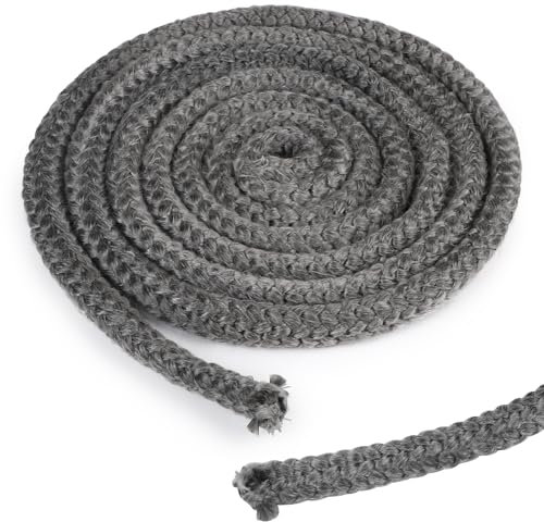 LALAGO 1 pezzo Φ 14mm x 2,5m Guarnizione Stufa a Legna, Cavo di Tenuta per Stufa a Pellet in Fibra di Vetro, Linea di Tenuta Corda Ignifuga per Porte di Caminetti per Stufa, Camini, Forno, Caldaia