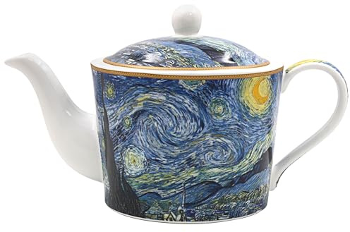 The Leonardo Collection Vincent Van Gogh Van Gogh Teapot Starry Night for Kitchen | Lovely Kitchen Accessories for Home | Without Strainer Tea Pot for Daily Use | Durable Tea Pots for Home & Office