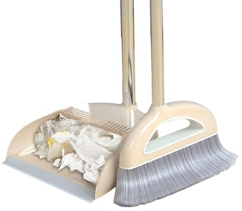 Ahuuen Set di Scopa e spazzatrici | Self -ucanni con Un vasto drenaggio | con Gambo Lungo 88 cm | Luce e Robusto | Scopa e Pavone Set per L'Ufficio di Pulizia Domestica