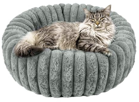 Générique Lit De Chien Rond - Coussin Doux pour Animaux De Compagnie, Nid De Sommeil Confortable | Emerge Moelleuse avec Base Non Glissée, Lieu De Repos Confortable pour Chiots, Petits Chiens, Chat