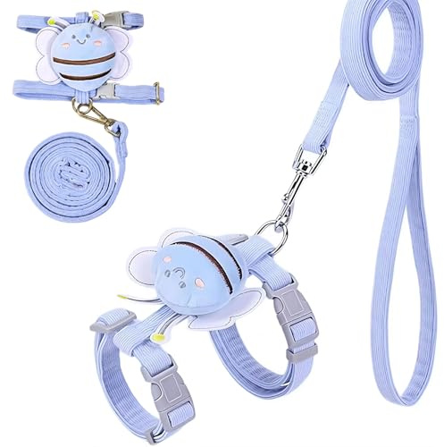 Kitten Harness and Lead Set, M Size Blue Bee Design