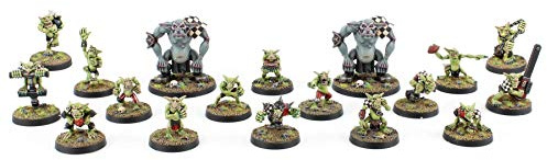 War World Gaming Gutrot Greenskins Full Team & Special Star Players - 28mm Scale Fantasy Football Miniature Mini Figure Goblin for Blood Bowl Paintable Collectible Painting