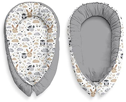 KosPu Multifunktionale Kuschelnest Babynest Kokon für Babys und Säuglinge, Nestchen, Reisebett, 100% Baumwolle, antiallergisch, Die Farbe kann variieren.