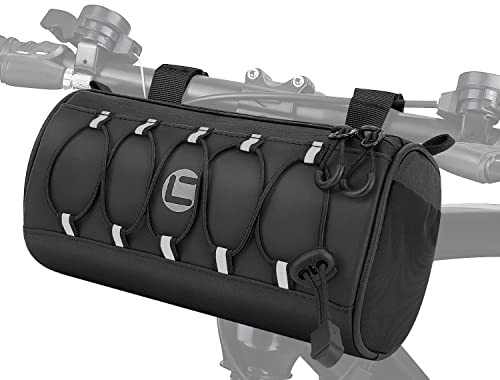 WOTOW Bike Handlebar Bag Waterproof - Bicycle Handlebar Bag with Large Reflective Area & Strips, Bike Front Pouch with Waterproof Zipper Shoulder Strap Removable Straps for Cycling (Cuboid, 2.7L)
