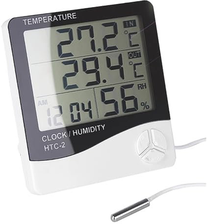 WLLKIY Termómetro Higrómetro HTC-2, Minirefrigerador Doméstico, Higrómetro De Temperatura Digital For Interiores Y Exteriores, Portátil, 1005005775038329