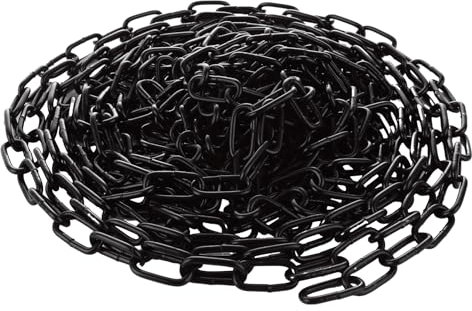 WOPPLXY 8 m langes schwarzes Kettenglied, 1/8 Zoll Karbonstahlkette, robuste Spulenkette, Metall-Veranda-Schaukelketten für Zuhause, Outdoor, Zauntor, Garagentore, Schaukelkette,