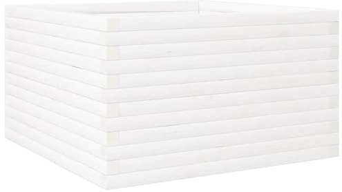 vidaXL Fioriera da Giardino Bianca 80x80x46 cm Legno Massello di Pino, fioriera, fioriera da Patio, fioriera per Erbe, fioriera da Esterno, fioriera