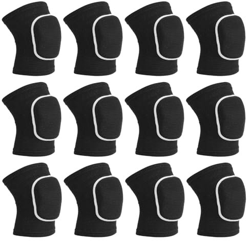 PATIKIL L Rodilleras Protectoras, 6 Pares de Rodilleras de Espuma Transpirables para Voleibol, Danza, Fútbol, Baloncesto, Entrenamiento, Negro Blanco