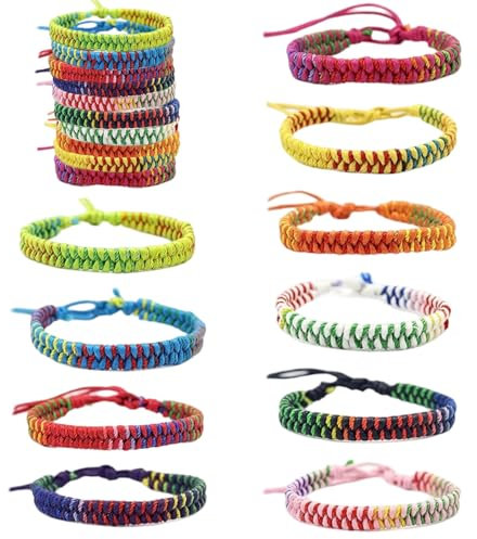 10 Stück Freundschaft Armbänder,Gewebte Armbänder Handgefertigt Verstellbar Freundschaftsbänder,Handgefertigt Wickelarmband Multi Farbe Mädchen Armband Unisex Armband für Erwachsene und Kinder