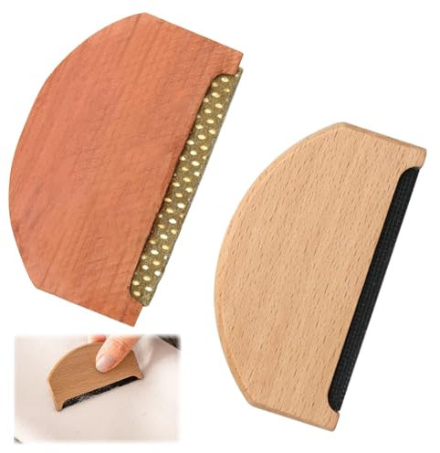 Cashmere Comb Set (2 Pcs) Wooden Sweater Shaver and Portable Pilling Comb for Cashmere Wool Knits Scarves Delicate Fabrics, Multi-Head Fabric Shaver for De-Pilling Clothing Compact Lightweight Design