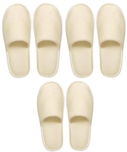KSVFTB 3 Pairs Hotel Slippers, Soft Travel Slipper, Non Slip Spa Slipperes with Thick 9mm Soles, Non-Disposable Hotel Slippers for Spa, Party Guest, Swimming Pools and Travel