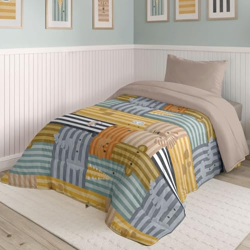 NATURALS - Edredón Nórdico Infantil Estampado 300 Gramos Cama 105-100% Microfibra Transpirable Tacto Pluma - 200x260 cm - Acolchado Extra Suave - Otoño/Invierno - Fabricado en España