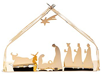 Alessi Bark Crib Bm09 Gd - Design Christmas Crib In 18/10 Stainless Steel, Gold Plated