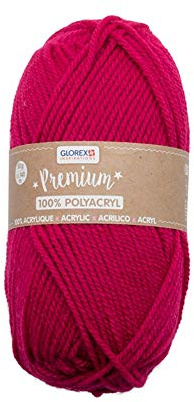 Glorex 5 1001 05 - Premium Wolle aus 100 % Acryl, leicht zu verarbeiten, vielseitig einsetzbar, wärmend, weich, nicht kratzend, 50 g, ca. 140 m, fuchsia
