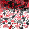 GoldRock Happy Birthday Konfetti Geburtstag, Streudeko Geburtstag Schwarz Rot, Confetti Tischdeko Geburtstag Mädchen, Geburtstagsdeko Tisch, Luftschlangen Geburtstag,Happy Birthday Deko für Frau,Mann