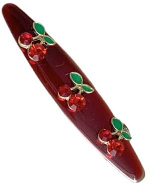 Horquilla plana con diamantes de imitación de cristal para la cabeza, clip elegante de cerezas para el pelo, accesorios para fotos