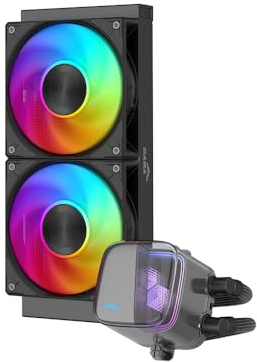 SAMA L70 240mm ARGB Enfriador Líquido para CPU,Enfriador de Agua AIO para PC,con Ventiladores de Rodamiento Hidráulico de 28mm,Compatible con Intel LGA 1851/1700/1200/115X y AMD AM5/AM4,Negro