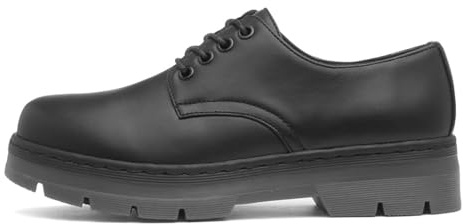 Lilley Womens Black Chunky Lace Up Shoe - Size 5 UK - Black