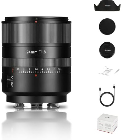 7artisans AF 24mm F1.8 Vollformat Objektiv für Nikon Z, große Blende STM Autofokus Weitwinkel Objektiv, AF/MF Switch, Kompatibel mit Nikon Z-Mount Kameras
