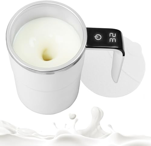 Tasse à café auto-mélangeuse – Tasse à mélange automatique en acier inoxydable de 380 ml, mélangeur à café électrique rechargeable, tasse de voyage ABS, mélangeur de boissons rapide et lisse | Tasse