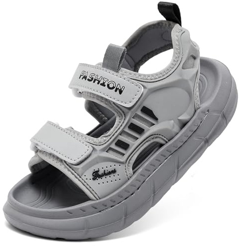 Jesindr Sandali Bambino Scarpe Estivi Bambina Antiscivolo EVA Leggere con Chiusura con Doppio Strappo Sandali Mare Bambino Sandaletti a Punta Aperta per Esterno