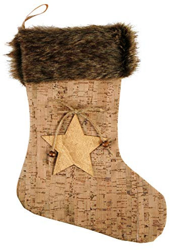 Spetebo Nikolausstiefel in Kork Optik - 4 Stück - Weihnachtssocke Nikolausstrumpf Weihnachtsstrumpf Nikolaussocke