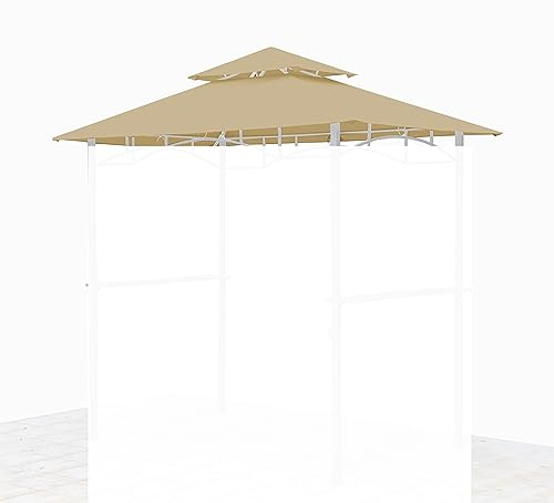 GRASEKAMP Qualität seit 1972 Ersatzdach für BBQ Grill Pavillon 1,5x2,4m Sand Unterstand Doppeldach Gazebo
