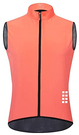 WOSAWE Chaleco de Ciclismo, Hombres Transpirable Sin Mangas Chaqueta de MTB Cortavientos Ropa de Bicicleta (Rosado M)
