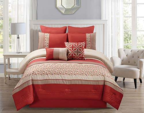 Riverbrook Home Country Manor Collection Comforter Set, Queen, Janna - Orange, 8 Piece Set