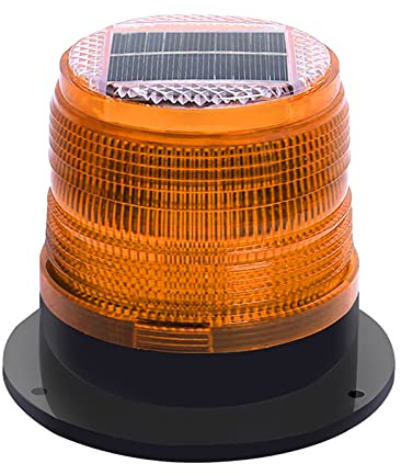 RISOON Solar Strobe Warning Safety Flashing Light/Ceiling Strobe Light, with Strong Magnetic Base Waterproof for Construction, Traffic, Factory, Crane Tower, Boat Navigation (Yellow)