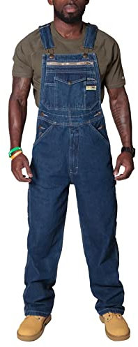 Herren-Latzhose, Denim-Latzhose, Overall, verstellbare Träger, mehrere Taschen, blau, 4XL