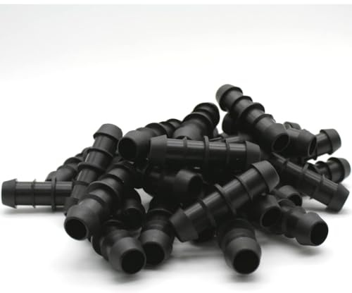 Suinga Enlace para Riego por Goteo 16mm | Pack 100 Conector Recto para Tubería de Polietileno | Manguito de Union Negro para Manguera de Jardin | Accesorio Riego por Goteo