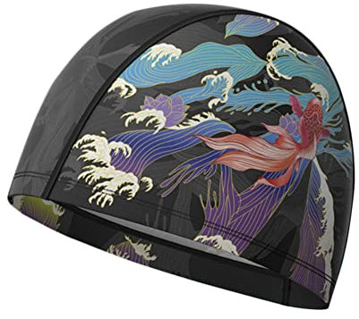 haozaikeji Badekappe Schwimmen Kappe Herren Damen Pool Badehauben Elastisch Schwimmkappe Nylon Swimming Cap Gehörschutz Komfort Bademütze Langes Kurzes Haar Schwimmmütze für Erwachsene Jugendliche