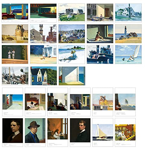 HOSTEESSCHOICE Beautiful Art - Juego de 30 postales de artista estadounidense Edward Hopper paquete variado de paisajes de pintura famosa, 10,2 x 15,2 cm