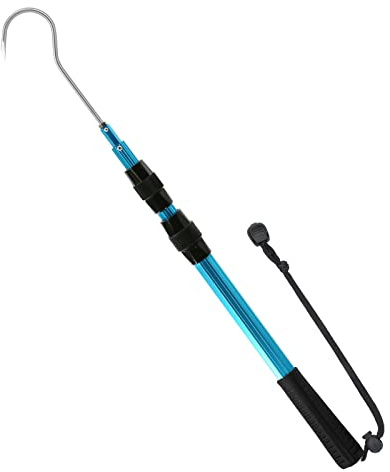 KOMCLUB Blue 140cm Retractable Fishing Gaff Hook Non-Slip Handle