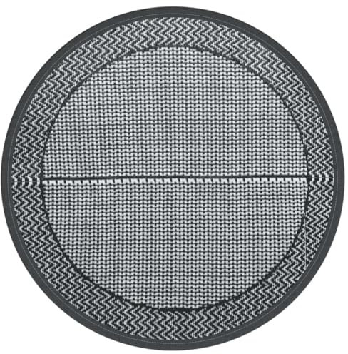 vidaXL Alfombra de Exterior PP Gris Ø160 cm, Alfombra al Aire Libre, alfombras, Alfombra de jardín, Alfombra, Alfombra Lavable, Alfombra de área