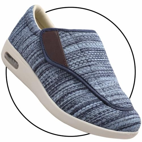 Möge Zapatos Hombre Pies Hinchados Zapatillas para Diabéticos Hombre Zapatillas ortopédicas para Hombre Zapatos Diabéticos Antideslizante Diabético Zapatos Deportivos(LightBlue,41 EU)