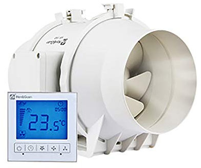 DJOAIUYF Regelbarer Rohrlüfter Rohrventilator Abluftventilator Leise 530m³/h Ventilator Duct Fan Turbo Motor 3-Gang-Steuerung Leise Für Küchen Badezimmer Belüftung