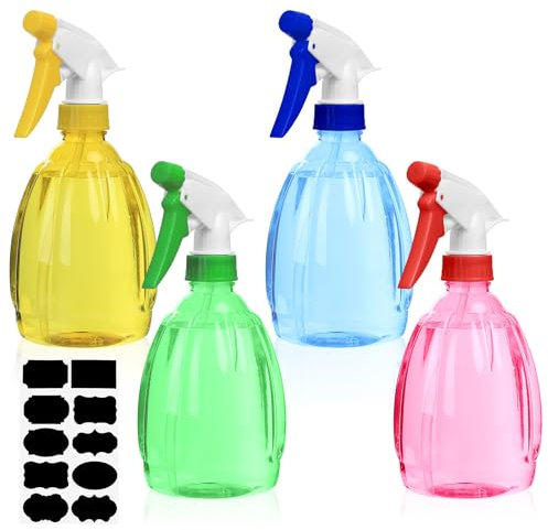 4 Pz 500ml Spruzzino Nebulizzatore Piante, Spruzzino Acqua, Flaconi Spray Vuoti, Bottiglie Nebulizzatore Acqua, Flacone Spray, Vaporizzatore Atomizzatore Acqua per Piante Fiori Capelli