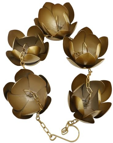 Chaîne de Pluie en Métal, Fleur Dorée, Chaîne Attrape-Pluie Antirouille pour la Décoration Extérieure de la Maison, Installation Facile, Design élégant, Convient aux