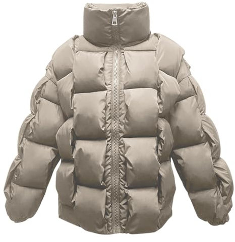 KOG Winterjacke Damen Dufflecoat Warm Daunenjacke Baumwolle Fahrradmantel Parka Oberteil Frauen Sale Damen Windbreaker Winter Kapuzenpullover Teenager Mädchen Dufflecoat Prime Khaki XXL