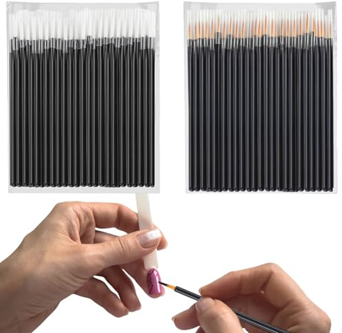Einweg Eyeliner Pinsel,100 Stück Feiner Eyeliner Applikator,Make up Eyeliner Bürsten Nagelkunst Pinsel für Lippen, Wimpern, Detailmalerei