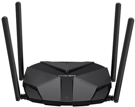 Mercusys MR85X AX3000, Router WiFi 6 Dual Band, 2.5 Gbps WAN, 4 Antenas de Alta Ganancia, EasyMesh, OFDMA, MU-MIMO, WPA3, VPN, Control Parental, Ideal para Streaming y Gaming