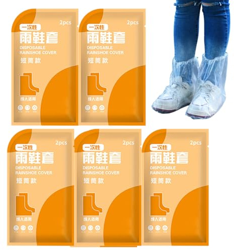 Stibtmr Housses Antipluie pour Chaussures - 10 Protège Baskets Anti-Dérapant Imperméable | Portable Résistant Transparent pour Bottes Hommes Femmes Vélo Chantier Voyage Extérieur