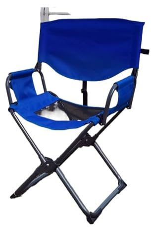 OPIGJUFD Silla de Director Plegable Silla Plegable portátil for Oficina, Director, Exterior, cámara, Ocio, Escritorio de pie, Taburete Metal(Blue)
